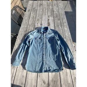 RRL Ralph Lauren Mens Medium Workshirt True Vintage Style Denim Shirt